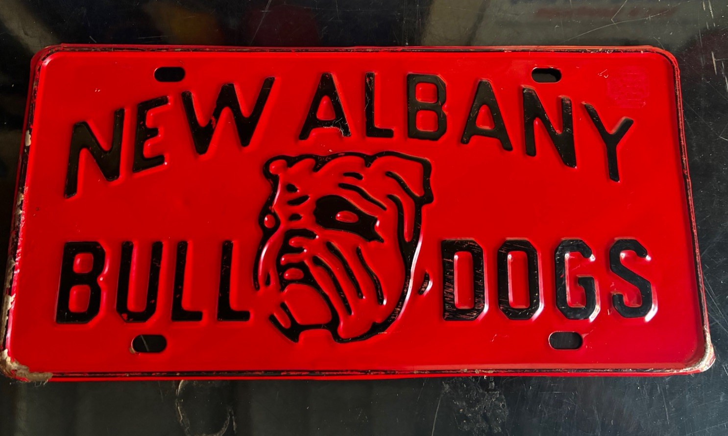 Vintage New Albany high School bulldogs New Albany IN  Metal License Plate