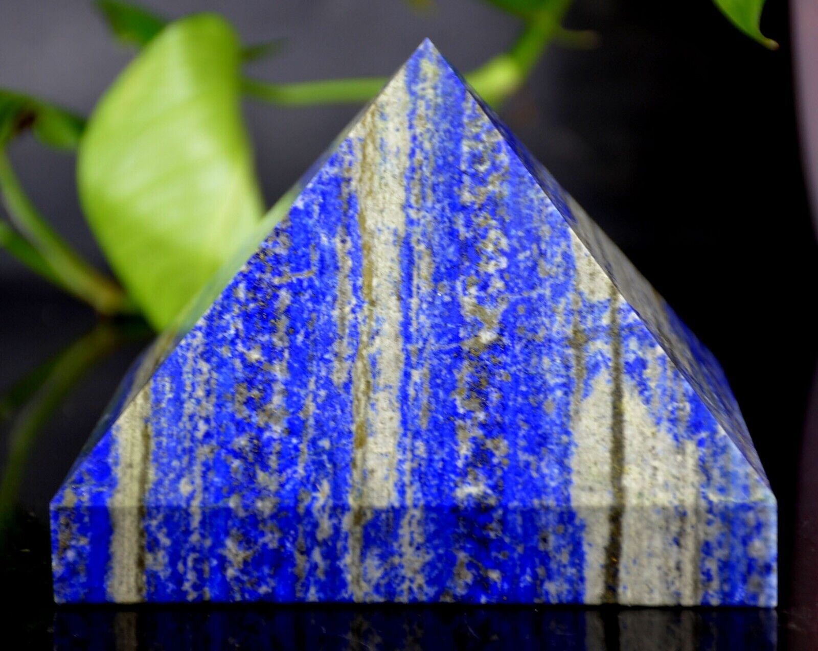 3.5lb 100%Natural Lapis Lazuli Gemstone Crystal Pyramid Healing Meditation