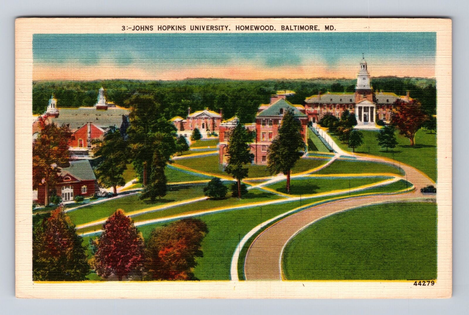 Baltimore MD-Maryland, Johns Hopkins University, Antique Vintage c1953 Postcard
