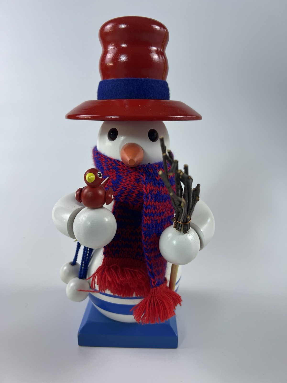 Vintage Steinbach Snowman Nutcracker S1714 Germany 10” Bird Broom Original Box