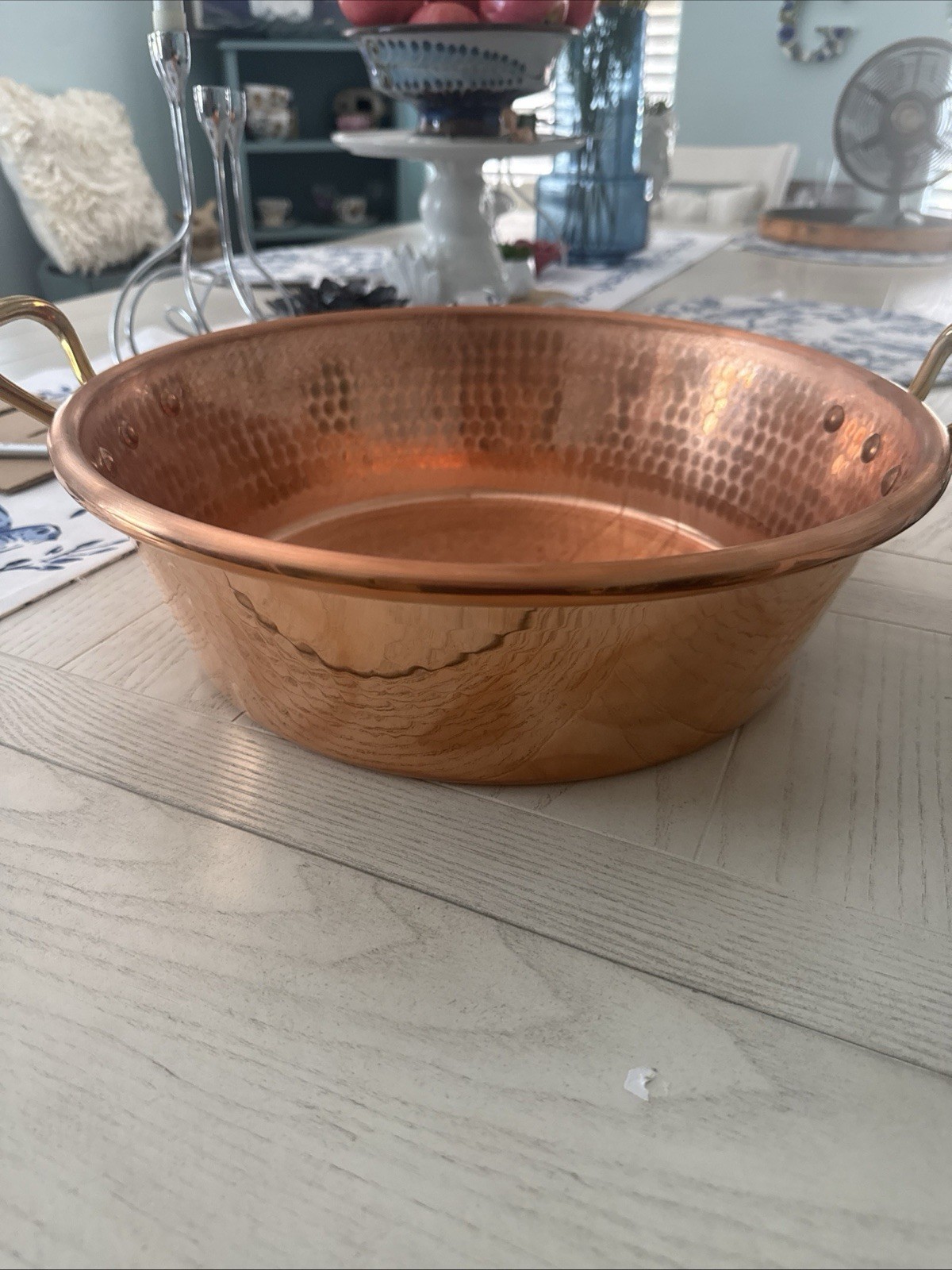 Williams Sonoma France Hammered Copper Jam Pan, 15 x 5
