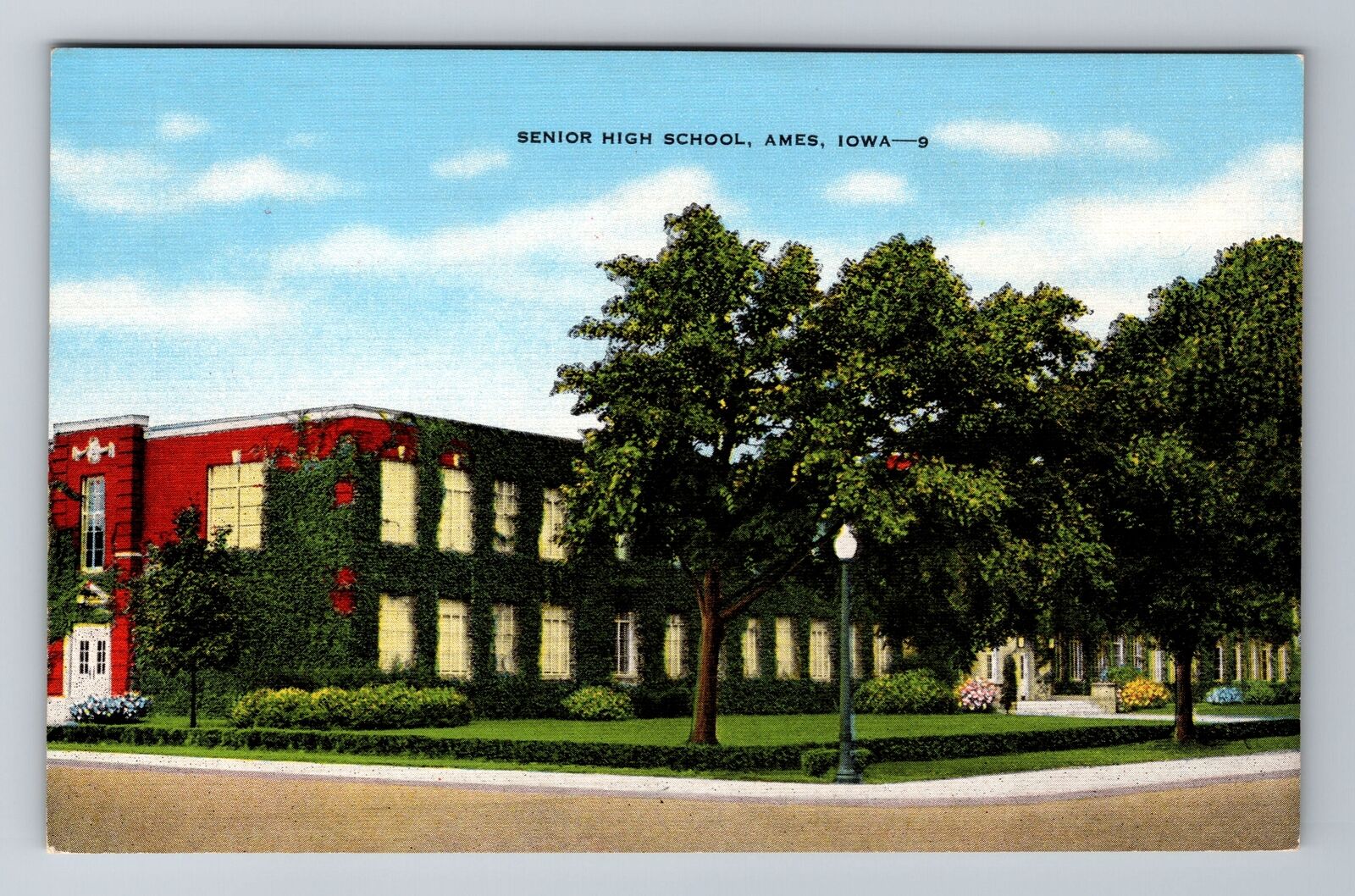 Ames IA-Iowa, Senior High School, Antique, Vintage Souvenir Postcard