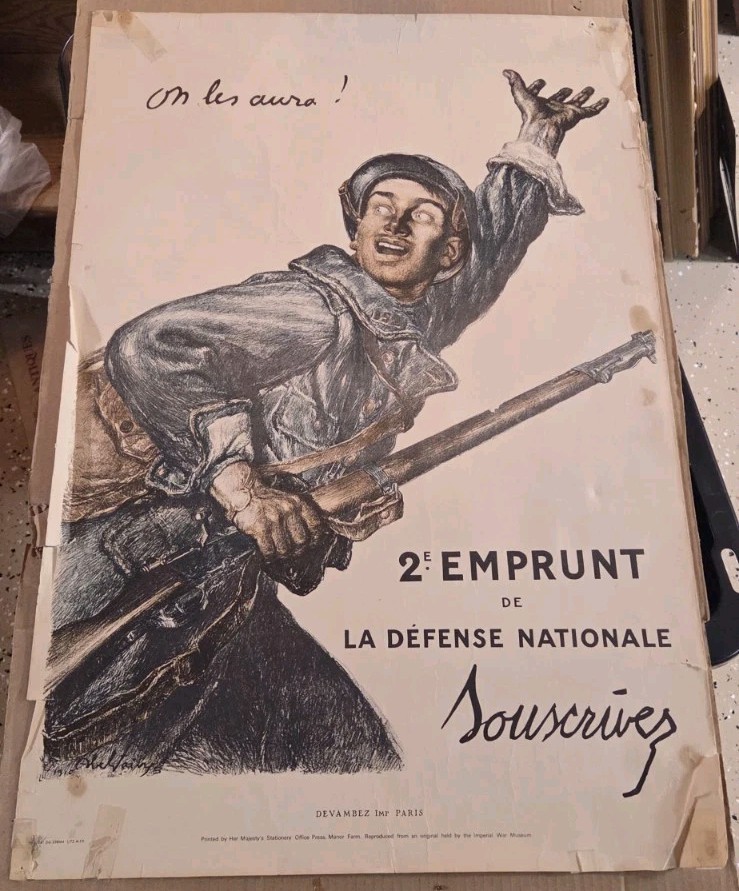 Original French World War 1 Propaganda Poster Original French World War 1 Propaganda Poster