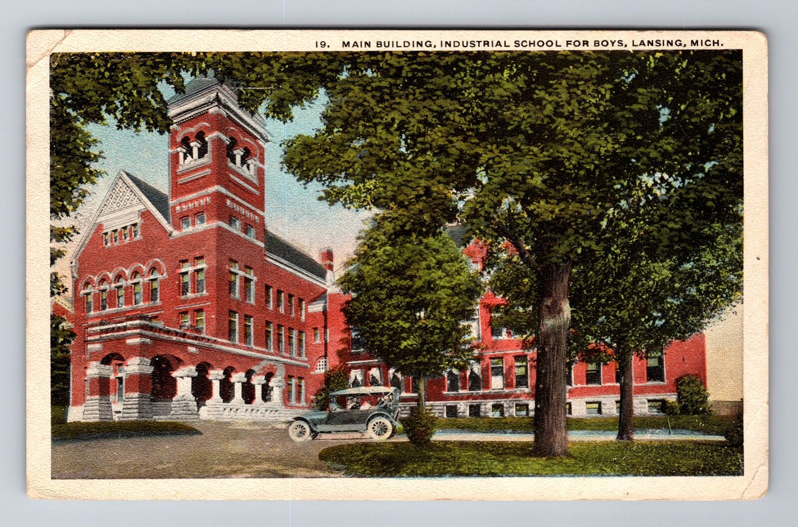 Lansing MI-Michigan, Main Building, Industrial School, Vintage c1921 Postcard