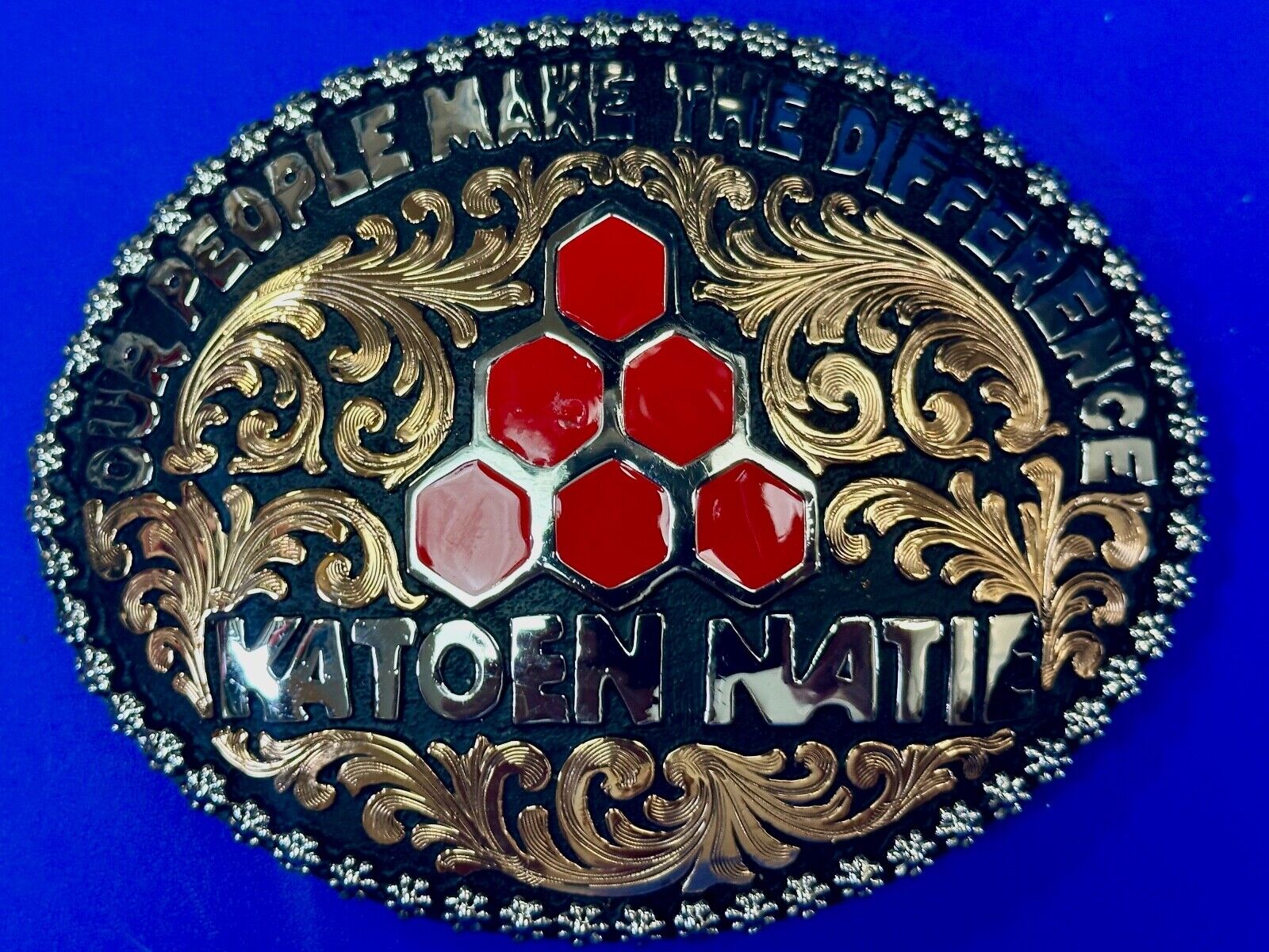 Katoen Natie Company our people make the difference Trophy style belt buckle DB