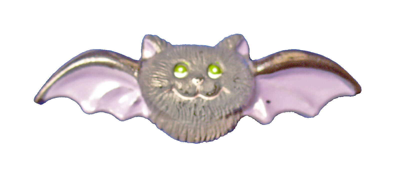 Russ PIN Halloween Vintage BAT Gray & Purple 1980s Holiday Brooch