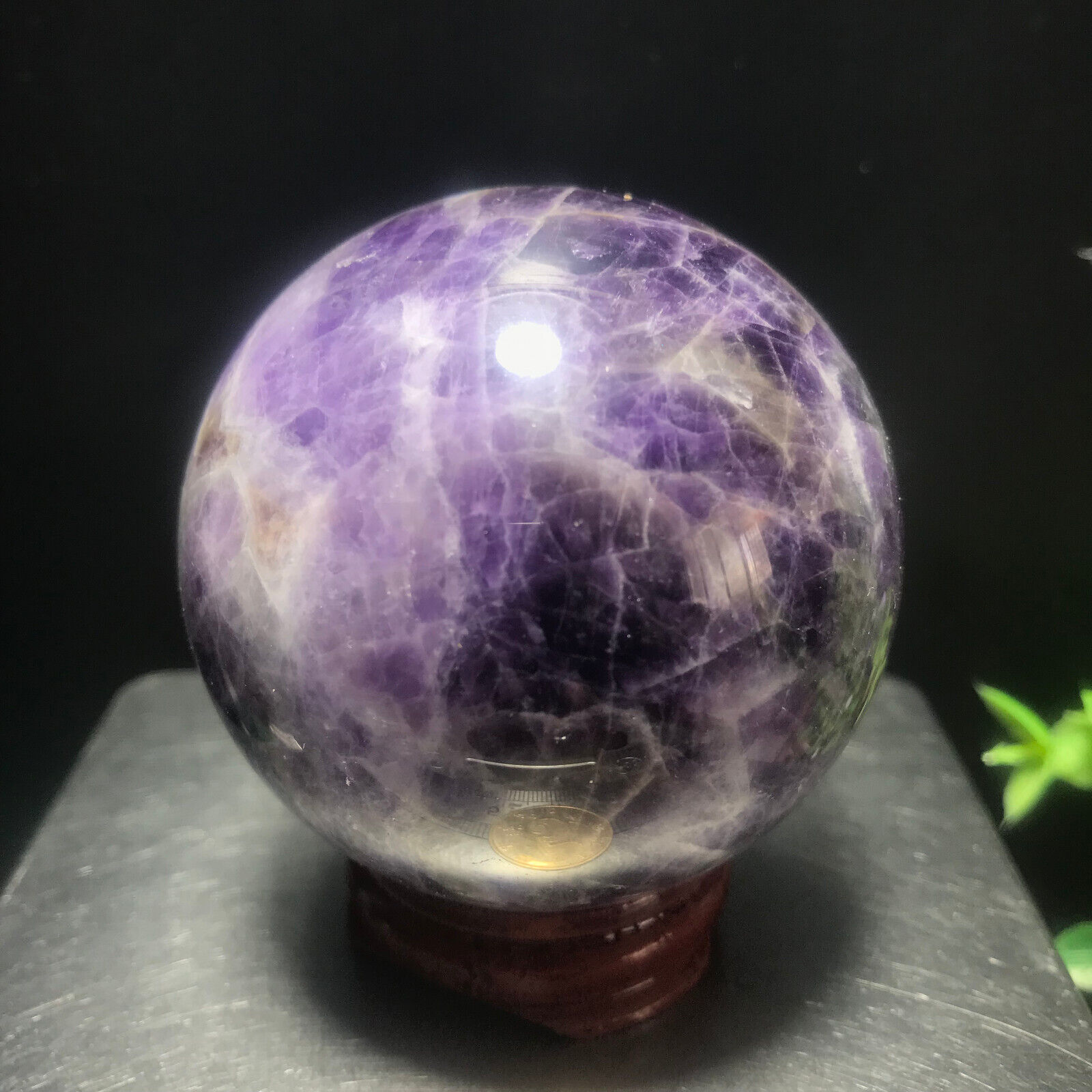 265g 56mm Natural Dream Amethyst Ball Quartz Crystal Polished Sphere Reiki 37