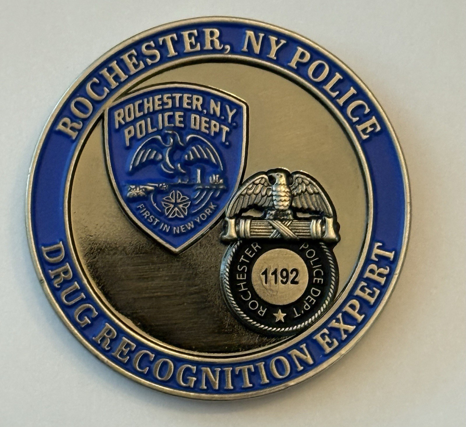Drug recognition Expert Challenge Coin, Rochester NY