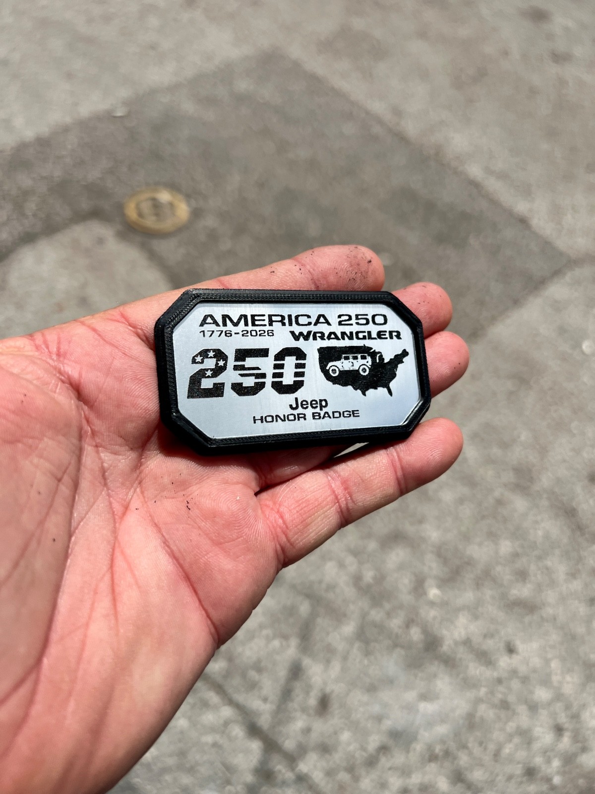 250 Years of America Stars And Stripes - Trail Badge for Jeep Wrangler  JKU /JLU
