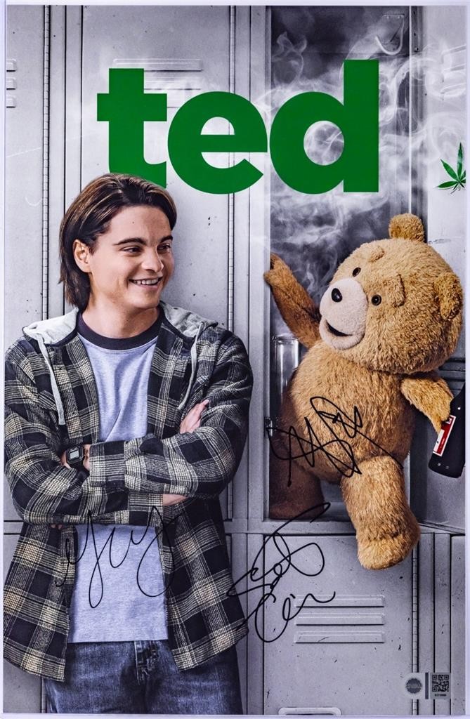 TED (TV SERIES): MAX BURKHOLDER, SCOTT GRIMES +1 CAST SIGNED 11x17 POSTER SWAU