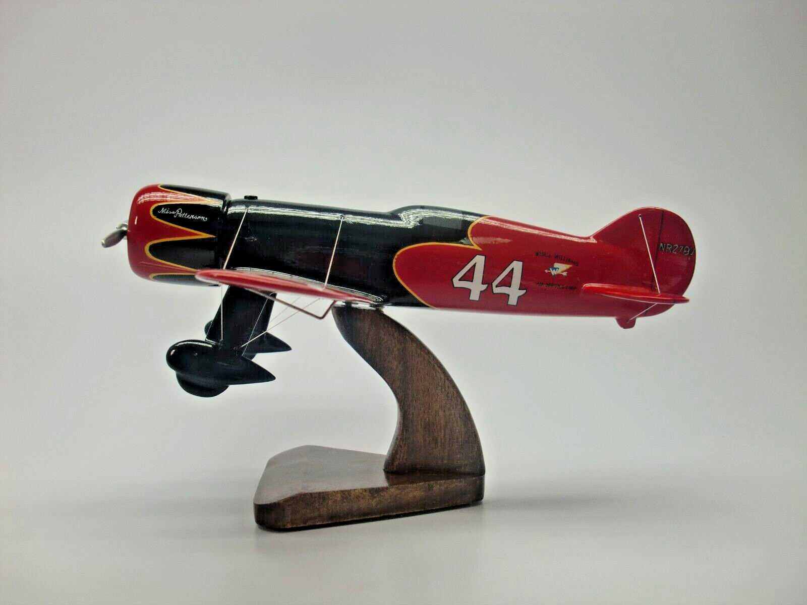 Wedell-Williams Model 44 Aircraft Desktop Kiln Dried Wood Model Small New