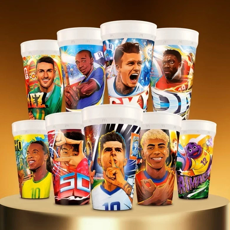 MCDONALDS FIFA WORLD CUP complete set of 9 Cups Opened With Original Wrappers MCDONALDS FIFA WORLD CUP complete set of 9 Cups Opened With Original Wrappers