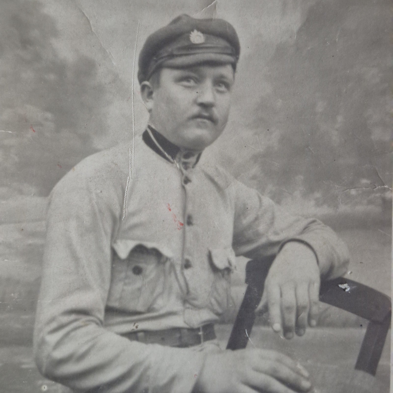 Antique WWI German Soldier Studio Portrait RPPC Real Photo Postcard Leonar c1914 Antique WWI German Soldier Studio Portrait RPPC Real Photo Postcard Leonar c1914