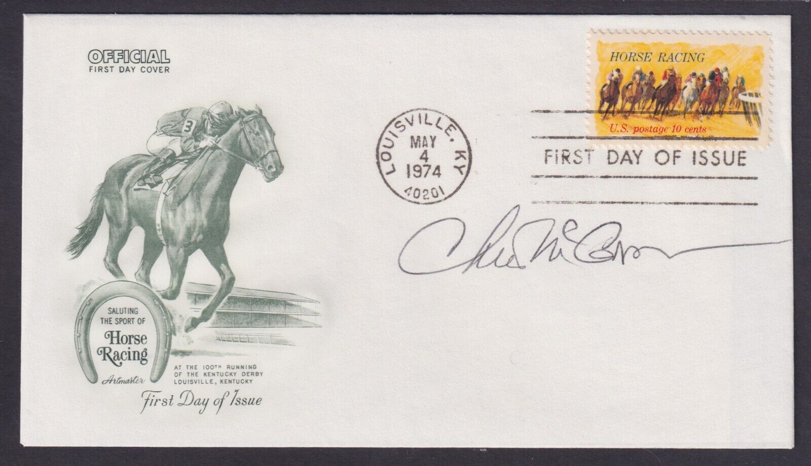 Chris McCarron, American Hall of Fame Jockey, signed Horse Racing FDC
