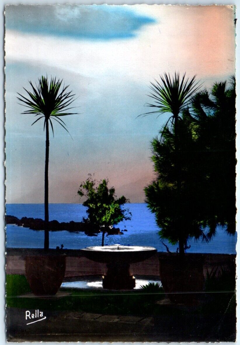 Postcard - Dusk at Parc Albert 1st, French Riviera - Cannes, France