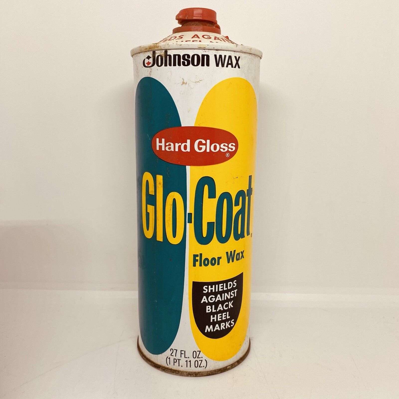 Vintage 1975 Johnson Wax Hard Gloss GLO COAT FLOOR WAX CAN Prop