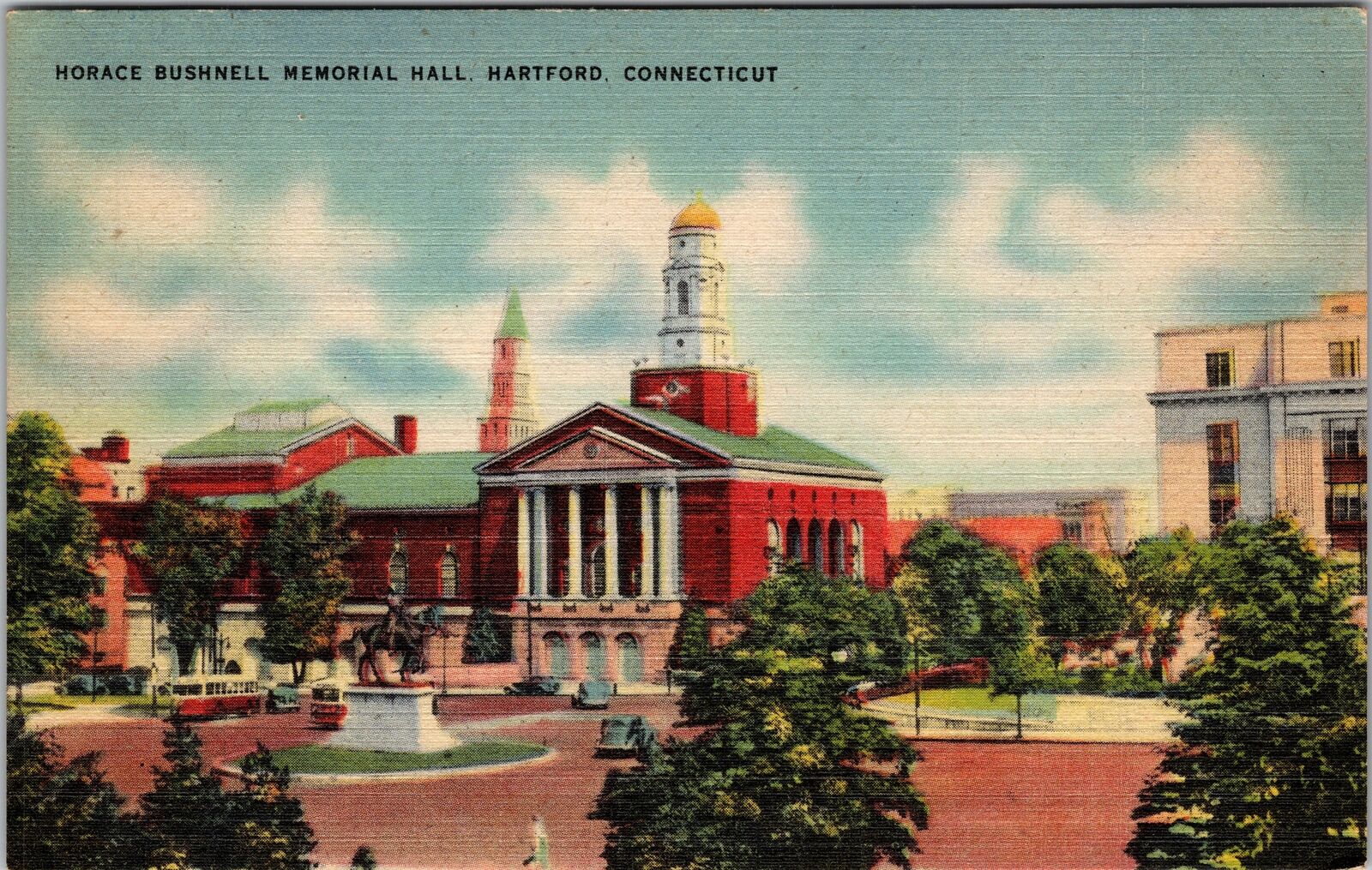Hartford CT-Connecticut, Horace Bushnell, Memorial, Vintage Postcard