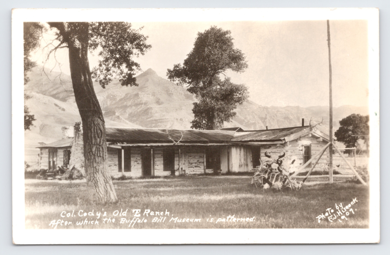 c1938 Col. Cody’s TE Ranch RPPC Cody WY Buffalo Bill Museum Antlers & Skulls c1938 Col. Cody’s TE Ranch RPPC Cody WY Buffalo Bill Museum Antlers & Skulls