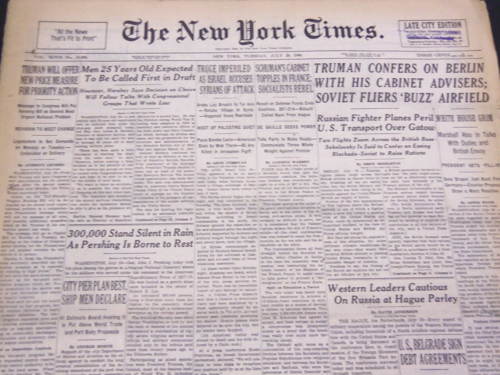 1948 JULY 20 NEW YORK TIMES - ISRAEL ACCUSES SYRIANS OF ATTACK - NT 4417