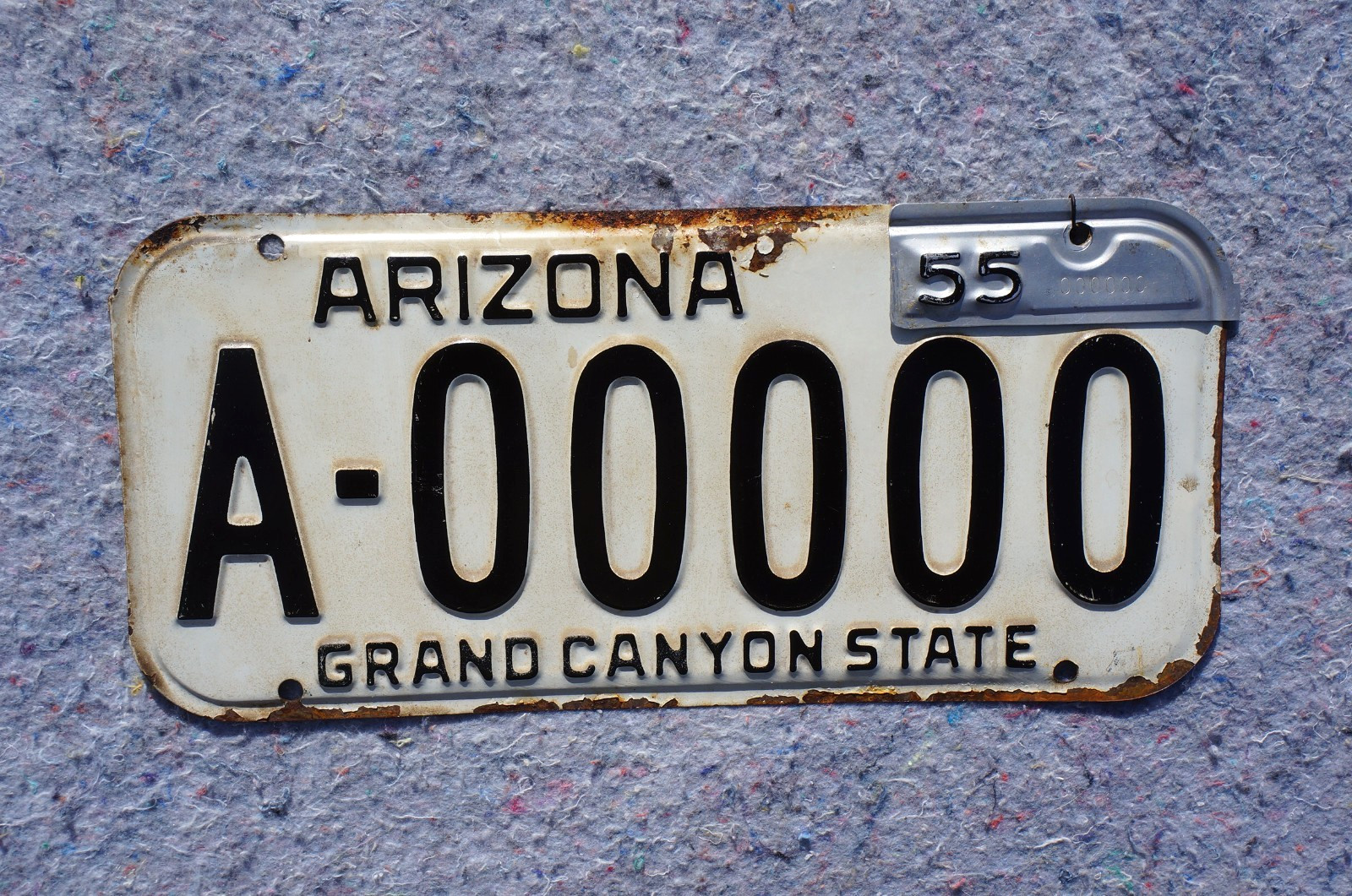 1954 & 1955 Arizona SAMPLE License Plate + TAB