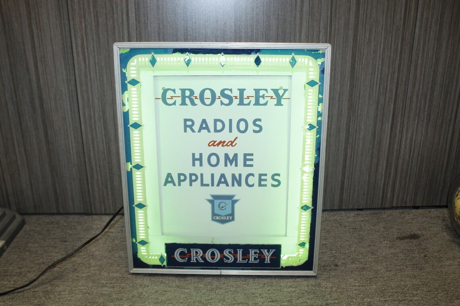 1930-40s Crosley Radios And Home Appliances Advertising Sign by Neon Products