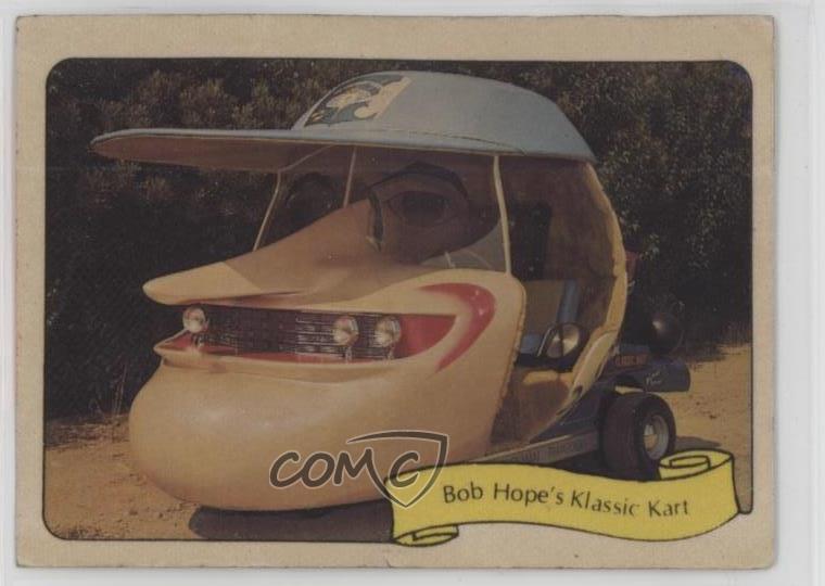 1974 Fleer Kustom Cars Stickers Bob Hope's Klassic Kart n1u