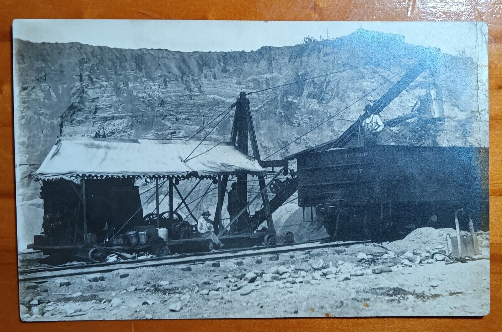 1904 Vintage RPPC Railroad Construction Excavator