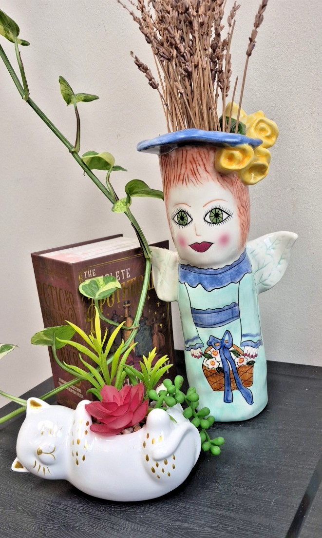 Vintage Bella Casa Gloria Angel Vase Susan Paley GANZ Ceramic 10 Vintage Bella Casa Gloria Angel Vase Susan Paley GANZ Ceramic 10