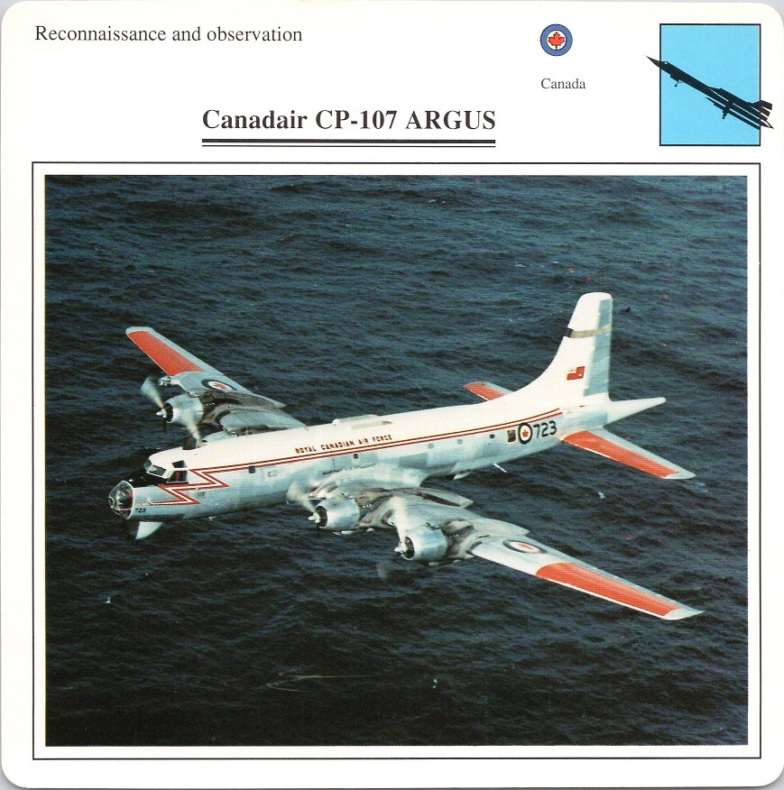 Canadair CP-107 ARGUS Reconnaissance Warplane Card - Edito Service Canada