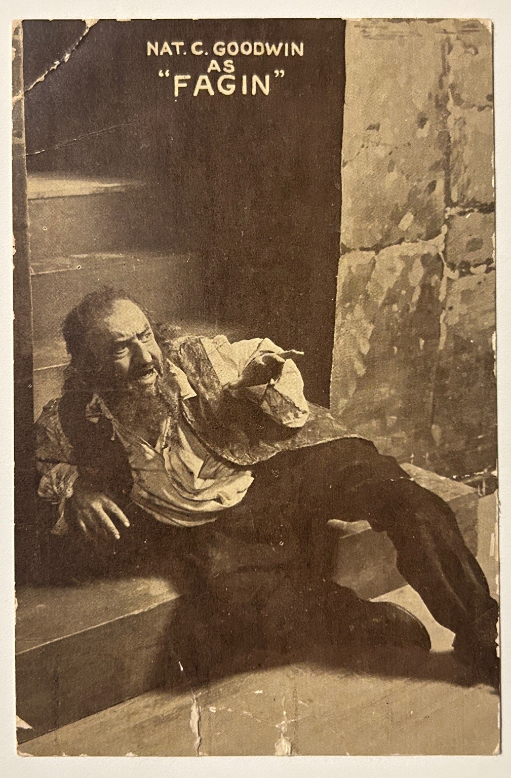 Nat C. Goodwin Fagin Oliver Twist Postcard Kraus Mfg NYC Theatre Promo