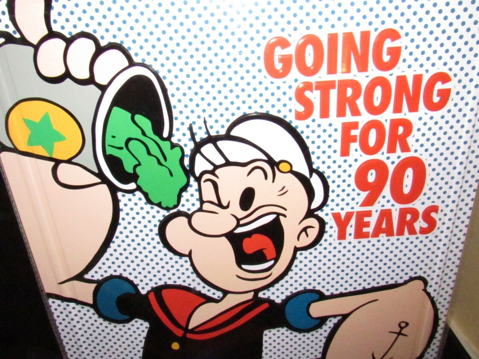 Popeye Going Strong For 90 Years Embossed Metal / Tin Sign, Brand NEW