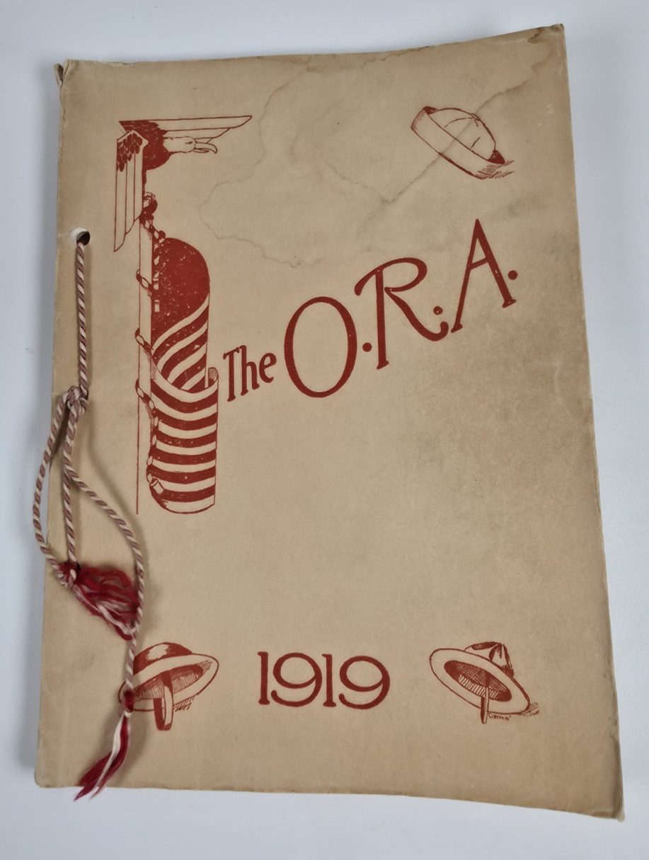 Vintage 1919 The ORA Volume 1 Yearbook Gainesville High School Texas TX WWI Flu