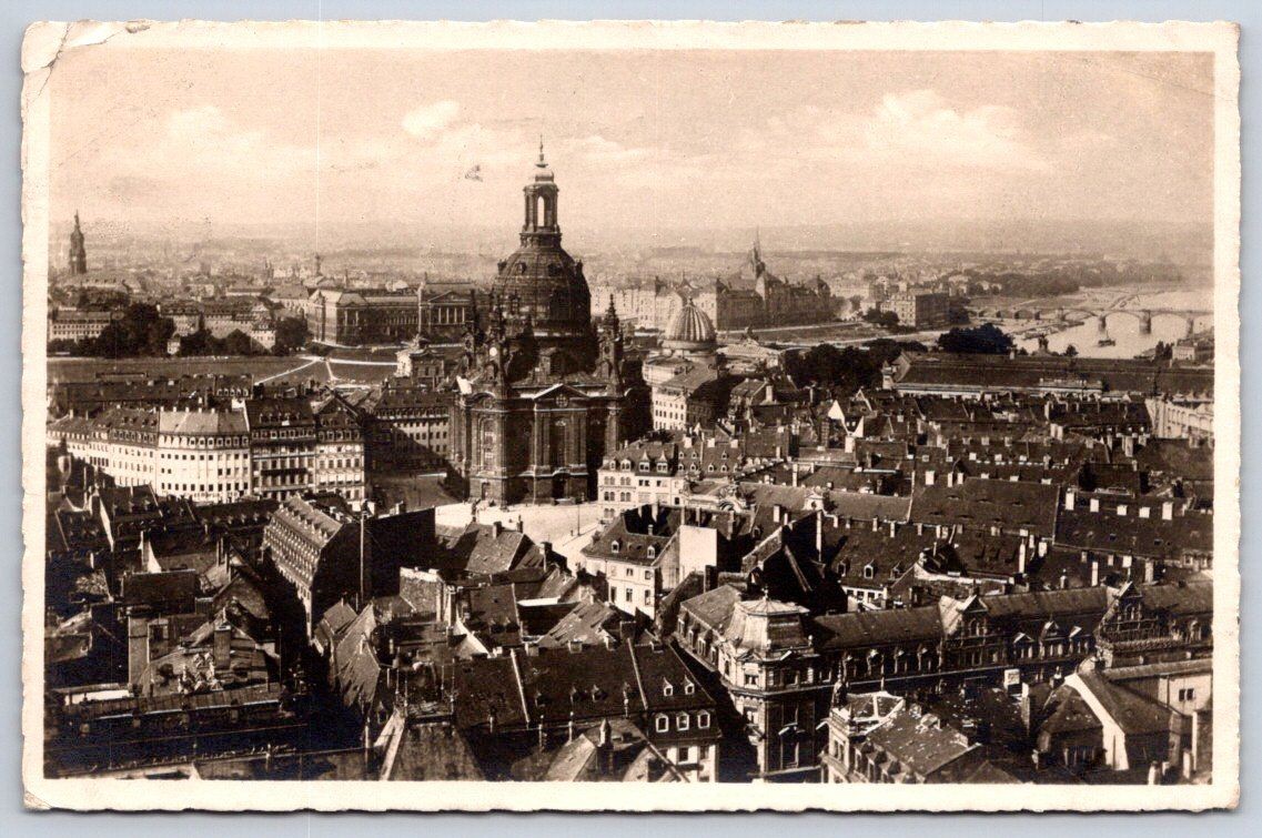 Antique Germany Postcard DRESDEN Frauenkirche Skyline 1925 RPPC