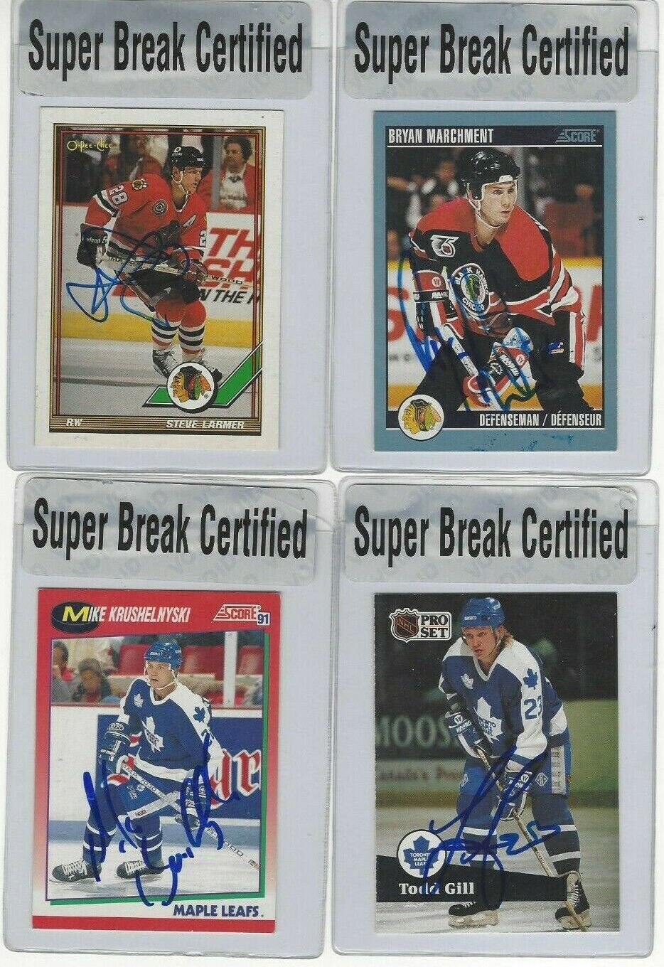 1991-92 Score Canadian 33 Mike Krushelnyski Signed Super Break Certified Toronto