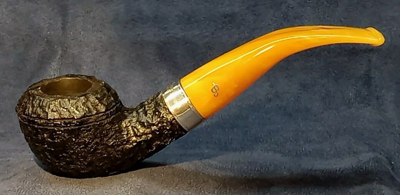 Unsmoked Peterson Rosslare 999 Sterling Band Rhodesian Pipe Amber Acrylic Stem