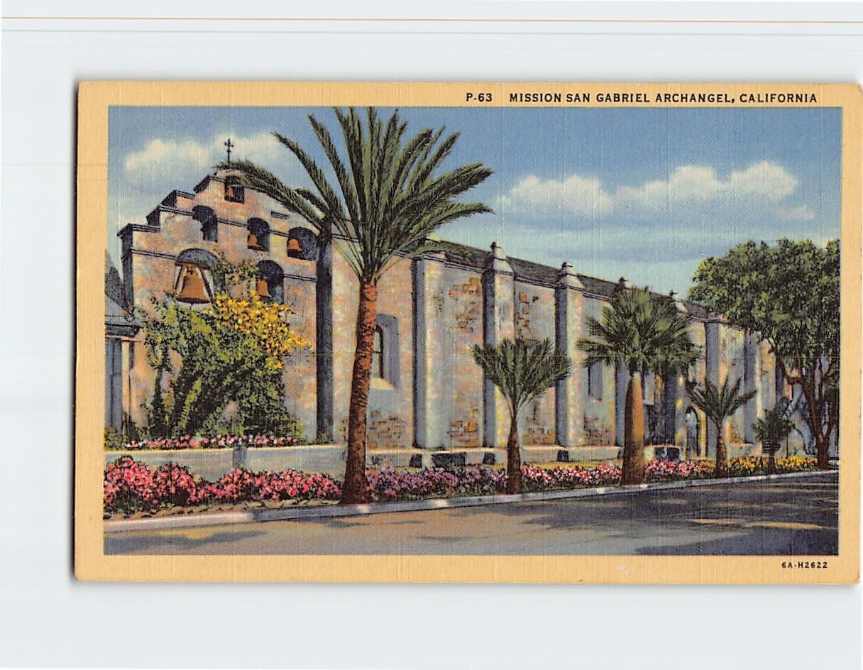Postcard Mission San Gabriel Archangel California USA