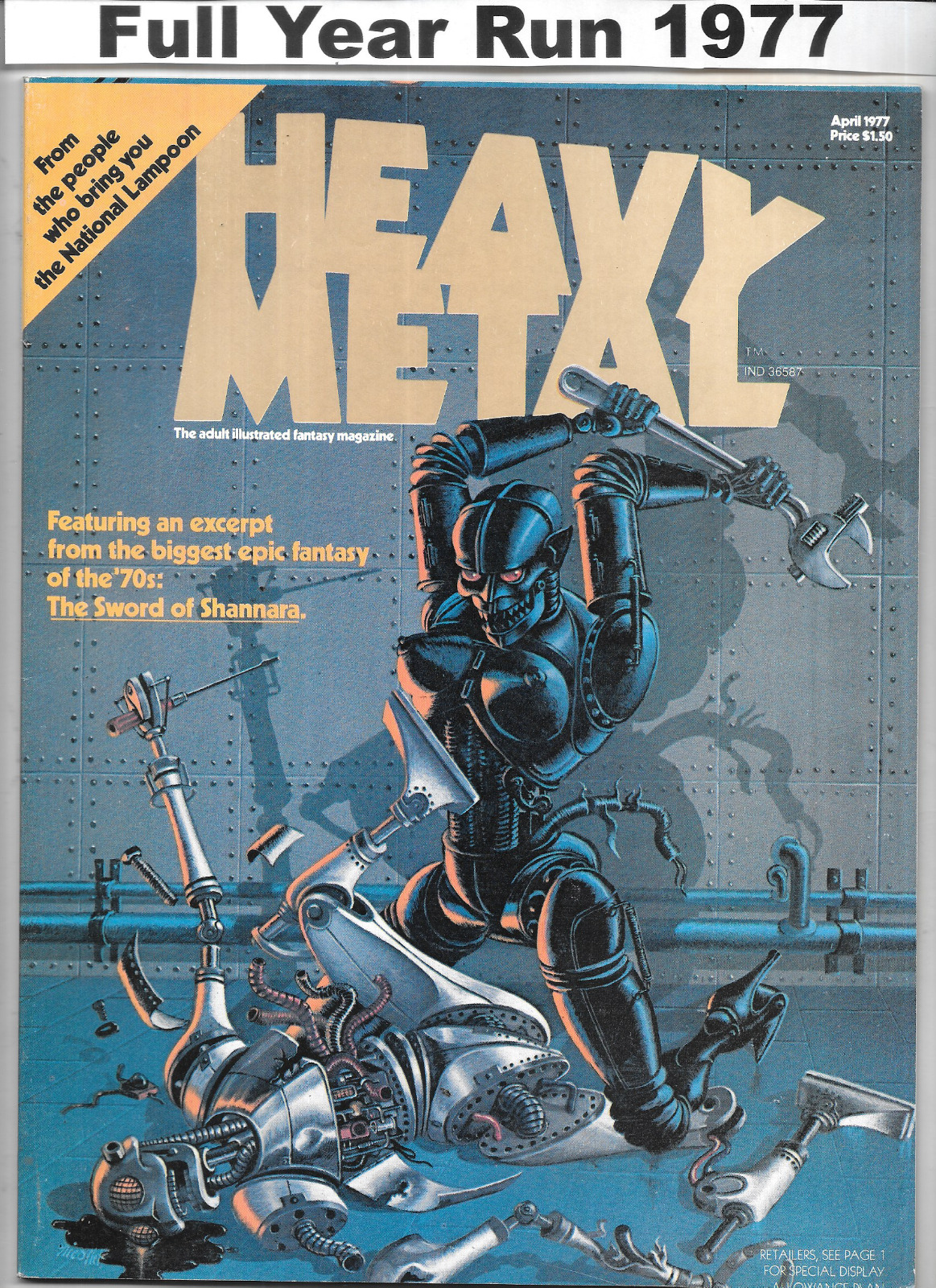 Heavy Metal Magazine #1 - 9 April May June July Aug Sept Oct Nov Dec 1977 FN/VF+