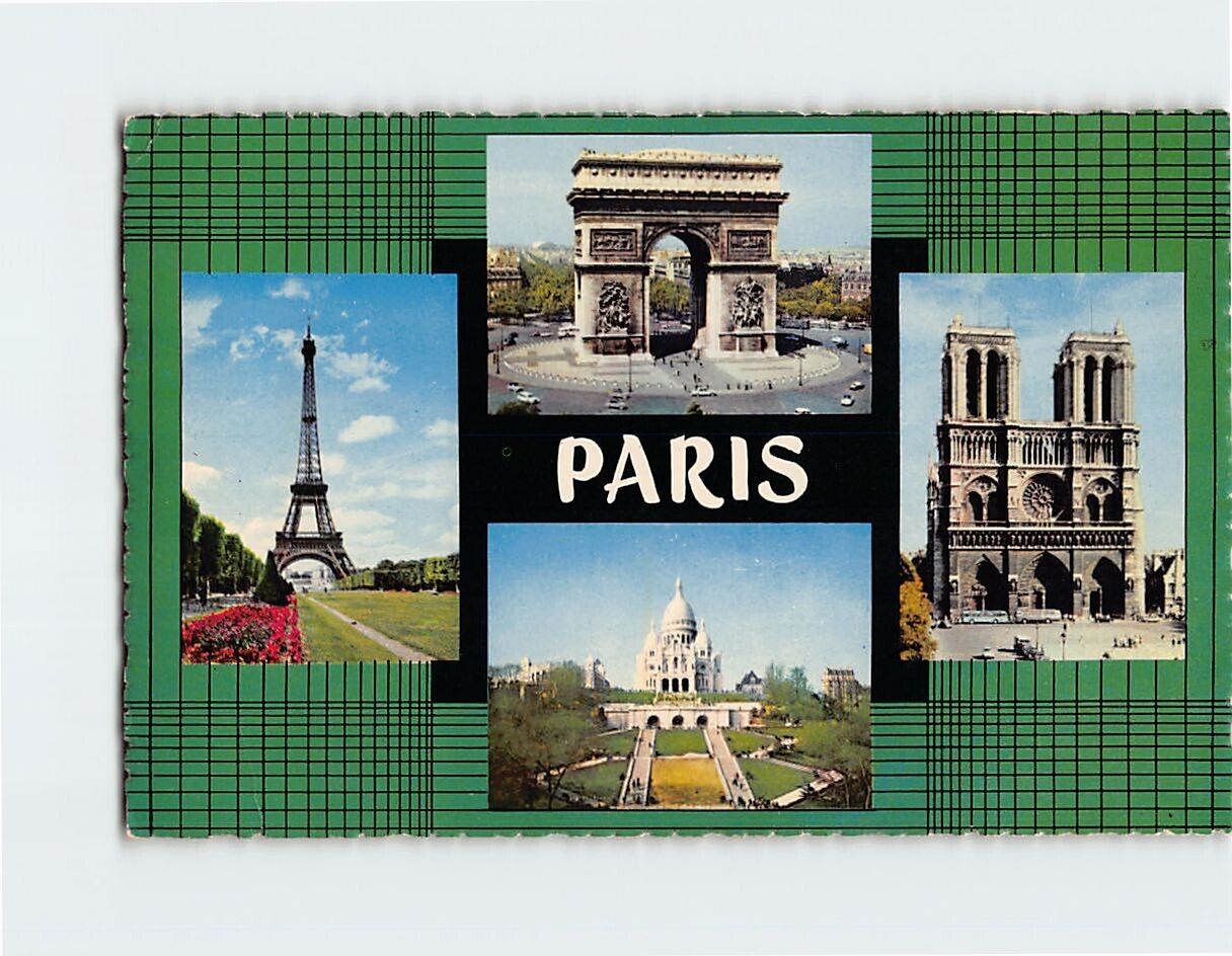 Postcard Famous Paris Landmarks France Europe