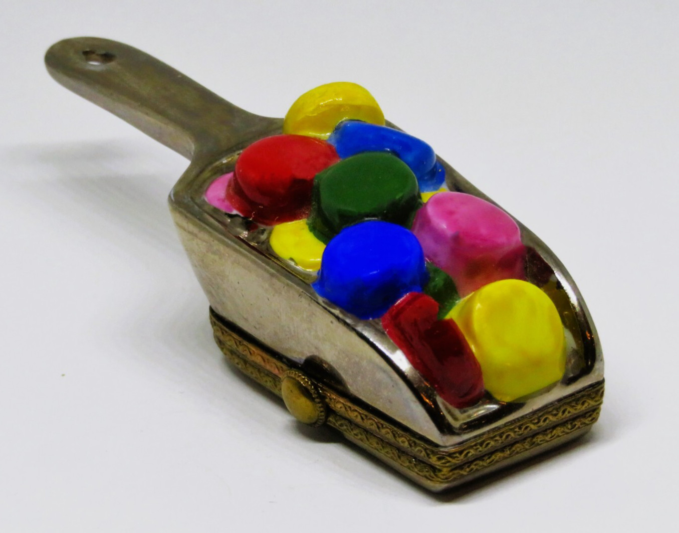 LIMOGES FRANCE BOX ~ VINTAGE 'CHROME' SCOOP & CANDY ~ BALLOONS ~ PEINT MAIN