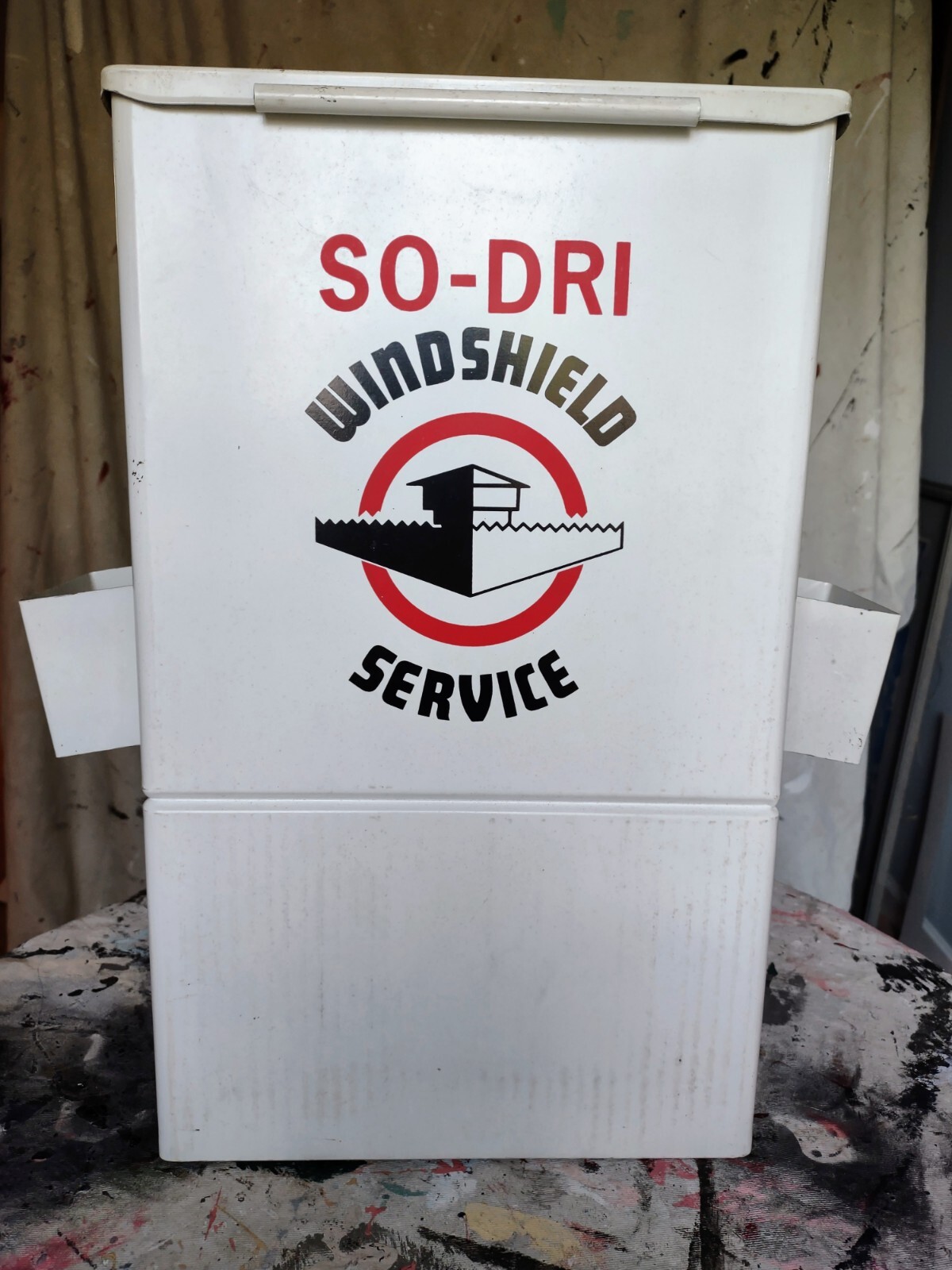 Vintage SO-DRI Windshield Service Metal Cabinet for Gas Service Station NOS Vintage SO-DRI Windshield Service Metal Cabinet for Gas Service Station NOS
