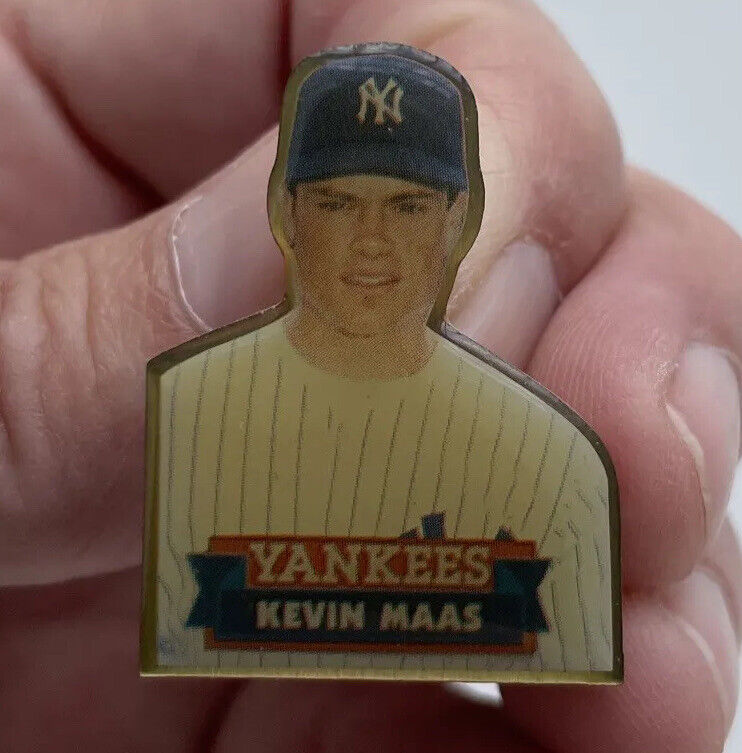 1990 Yankees Kevin Maas Photo MLB Headshot New York Baseball Uniform Lapel Pin