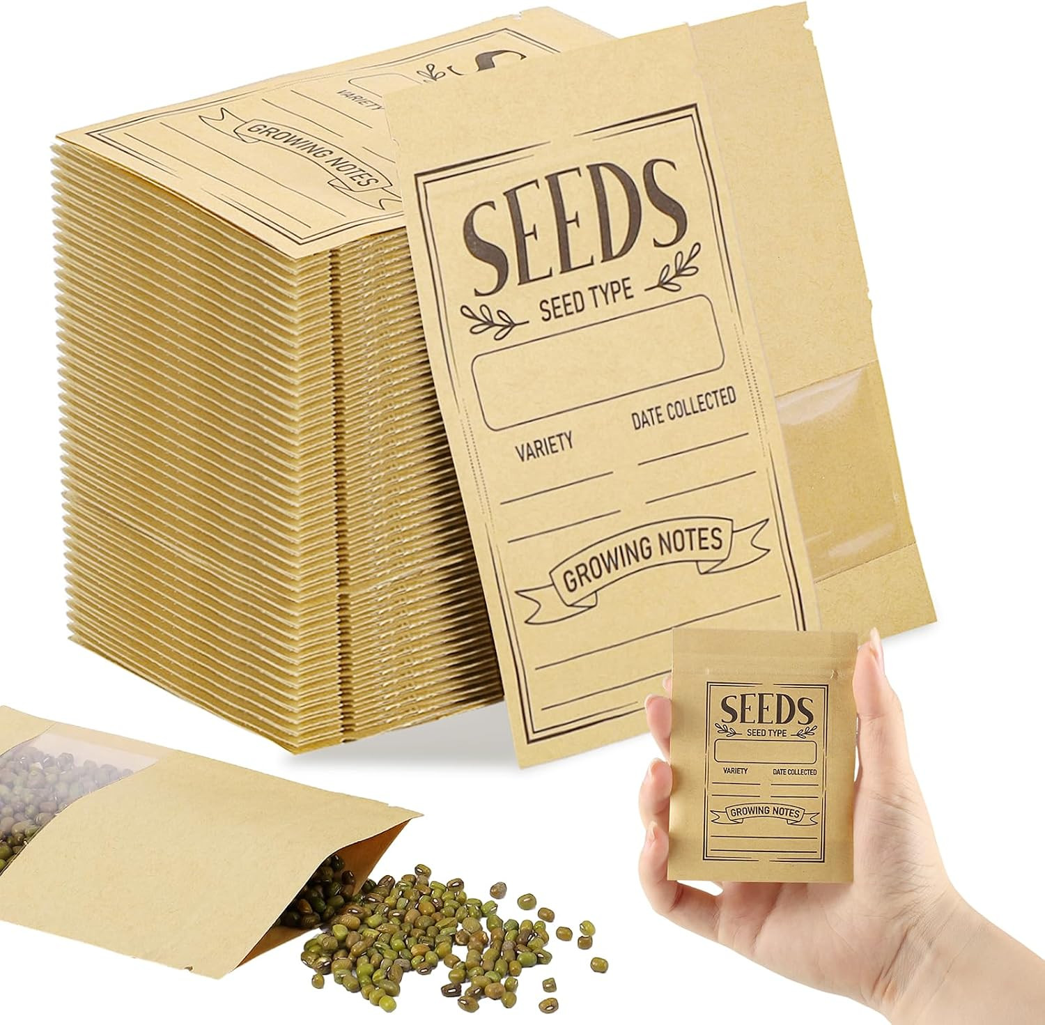 150 Pcs Small Seed Envelopes 2.75 x 3.74 Inch Resealable Storage Packets 150 Pcs Small Seed Envelopes 2.75 x 3.74 Inch Resealable Storage Packets