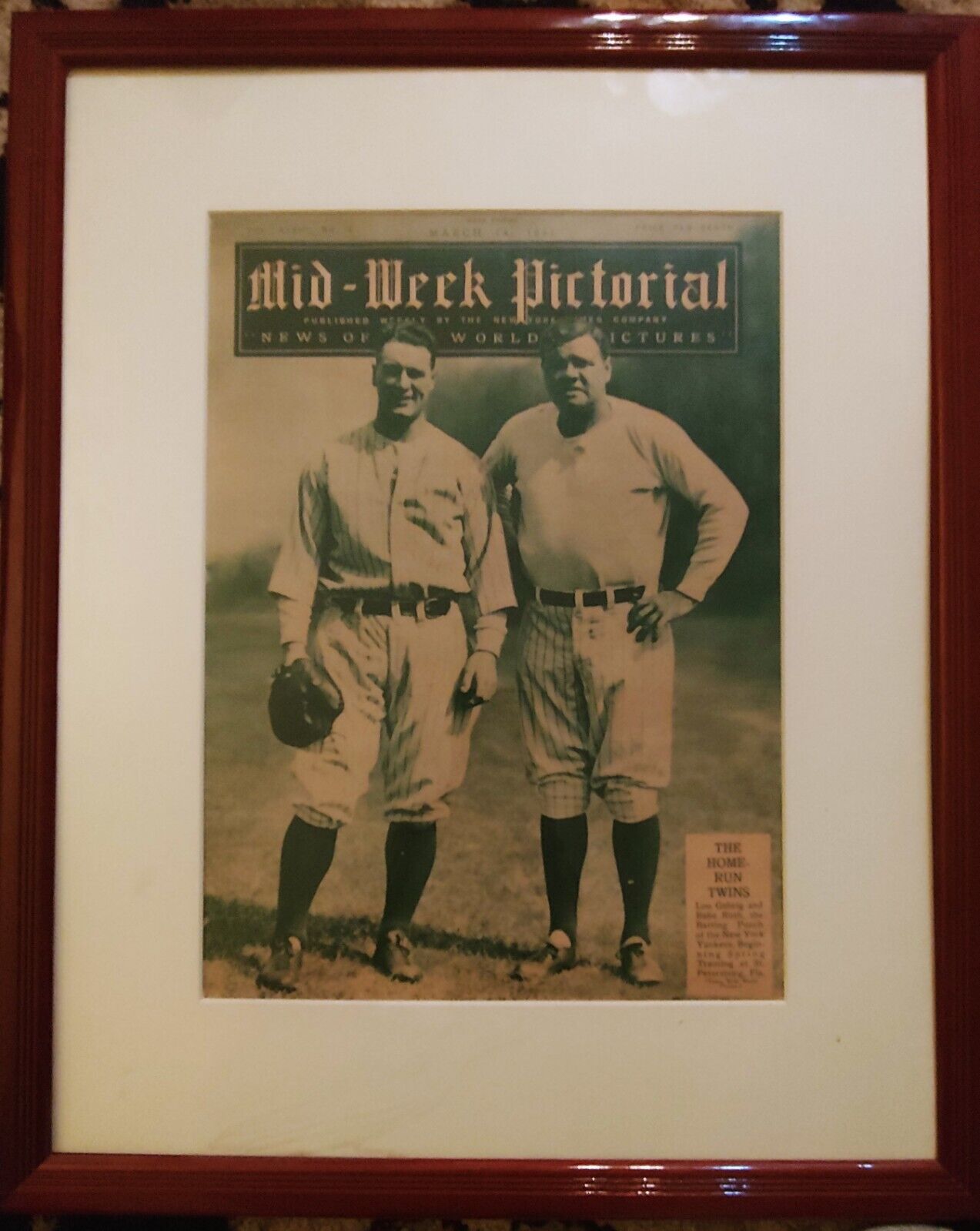 Mid-Week Pictorial (MARCH 14, 1931)~ Babe Ruth, Lou Gehrig