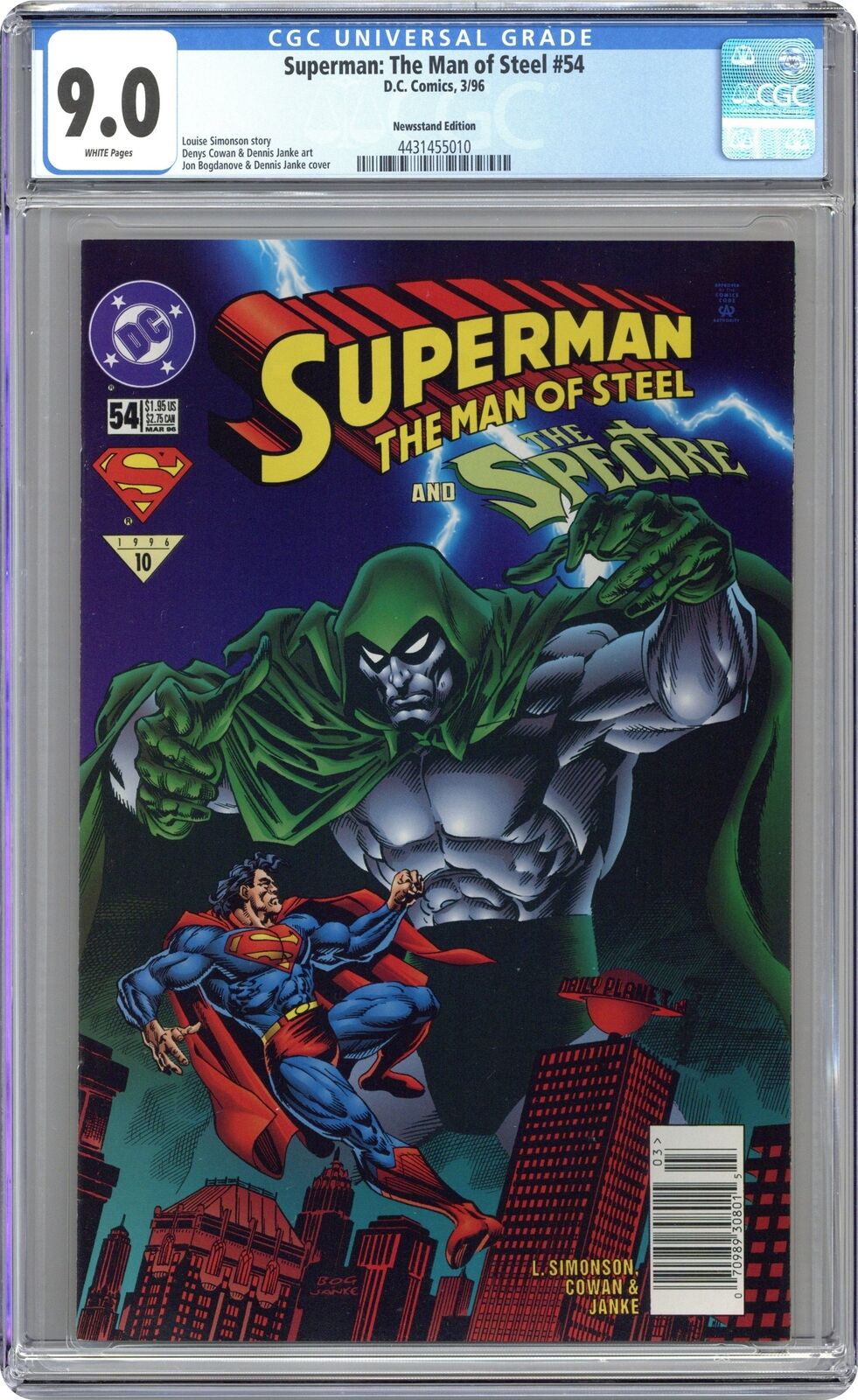 Superman The Man of Steel #54N CGC 9.0 Newsstand 1996 4431455010