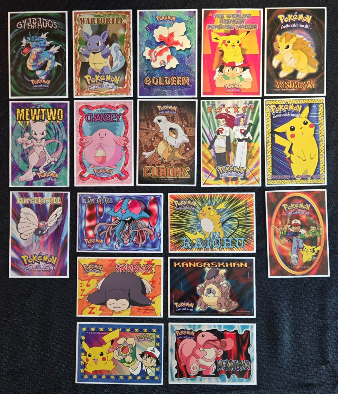 LOT of 18 Vintage Pokémon stickers Late 1990s/ Early 2000s MINT Condition