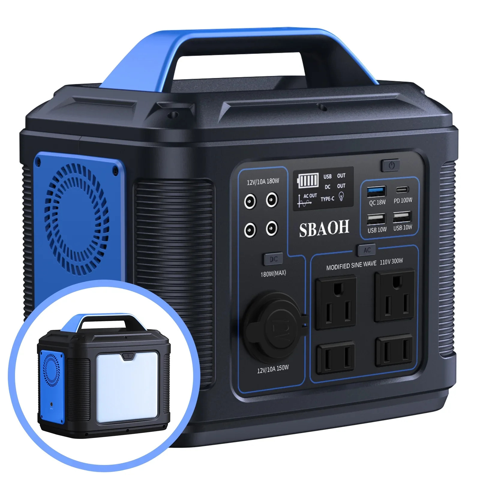 Portable Power Station, 300W 296Wh Solar Generator 80000Mah Lithium Battery Portable Power Station, 300W 296Wh Solar Generator 80000Mah Lithium Battery