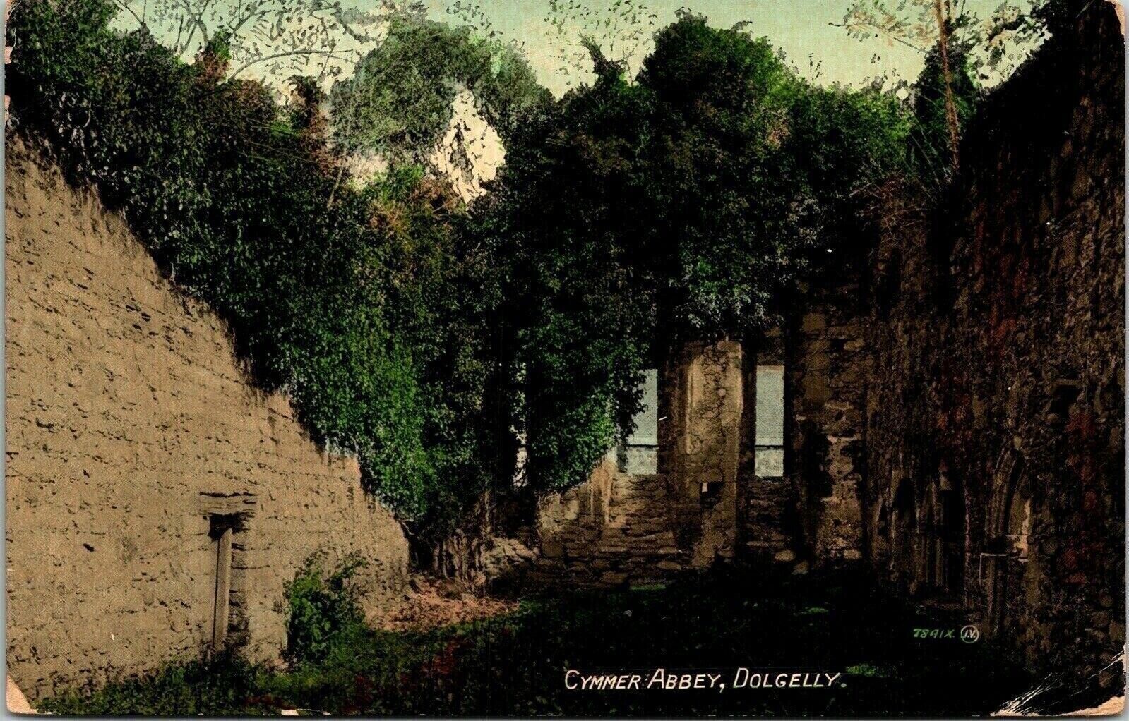 Cymmer Abbey Dolgelly Antique Souvenir Postcard Valentine PM Wakefield WOB Note