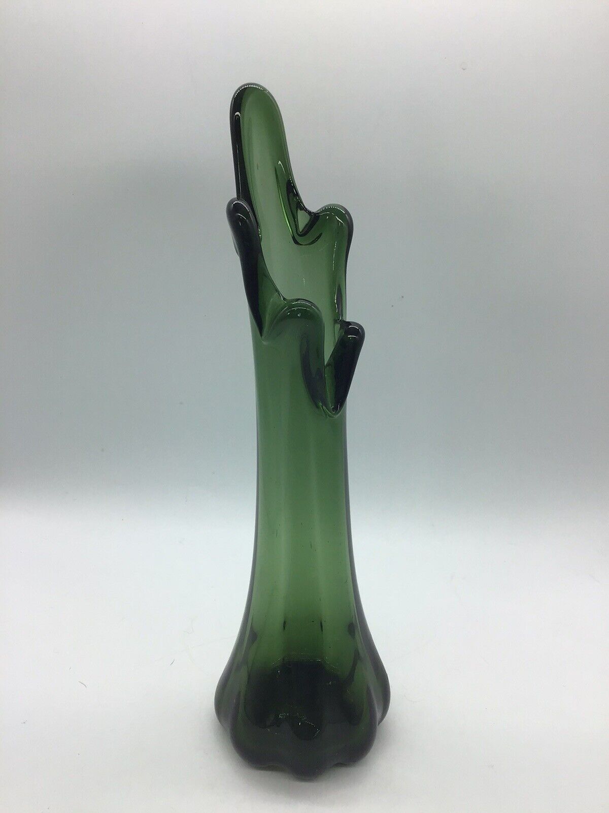 Green Vase Five Finger Hand Blown Vase (11 Inches Tall X 3 Inches At Base)