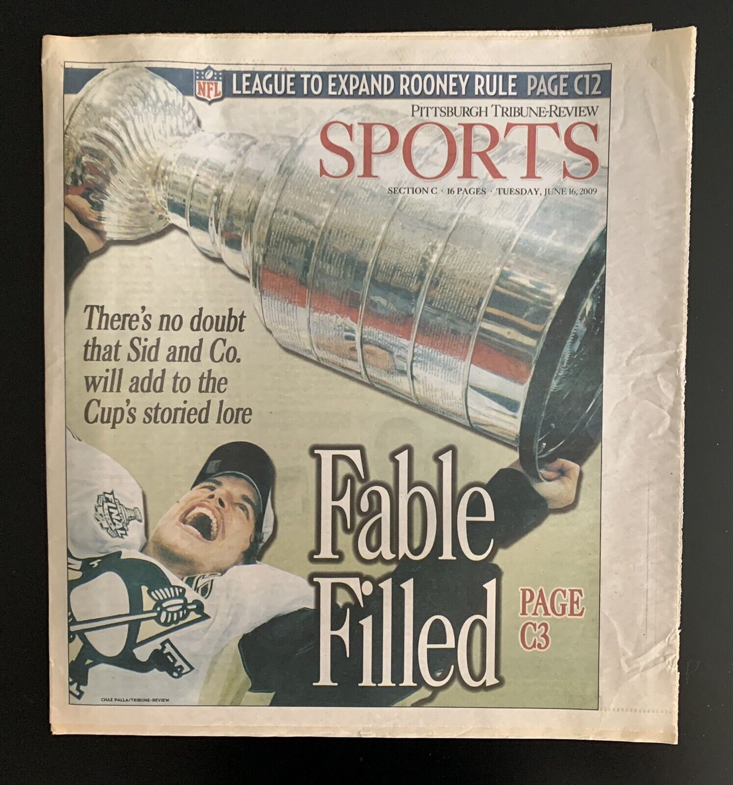 Pittsburgh Tribune-Review Pittsburgh Penguins NHL Stanley Cup Champions 2009