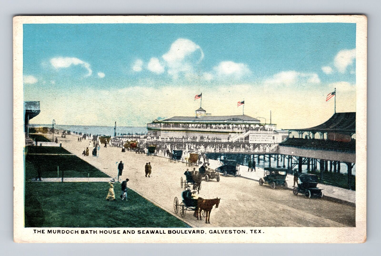 Galveston TX-Texas, Murdoch Bath House, Antique, Vintage Postcard